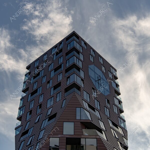 danimarca denmark aarhus modern buildings architecture neighbpourhood area east edifici moderni quartiere architettura clock tower