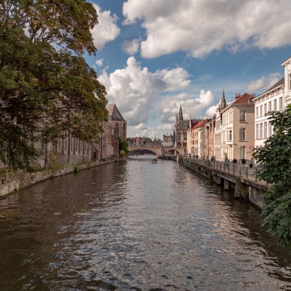 gent gand fiume river ponte bridge antico ancient borgo borough medievale medieval