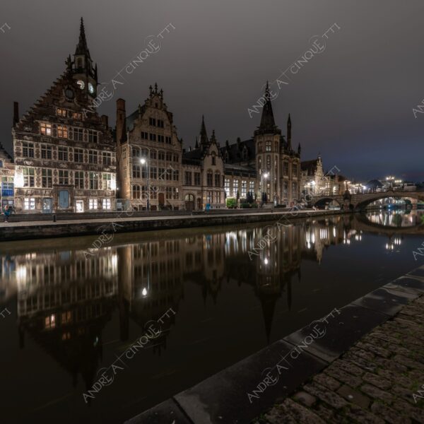 gent gand fiume river ponte bridge antico ancient borgo borough medievale medieval lunga esposizione long exposure notte night riflessi reflections