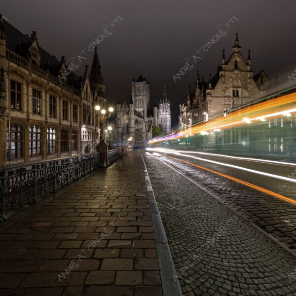 gent gand ponte bridge antico ancient borgo borough medievale medieval lunga esposizione long exposure notte night scia luminosa trail
