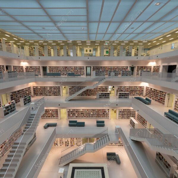 germania germany stoccarda stuttgard biblioteca library architettura moderna modern architecture interni interior