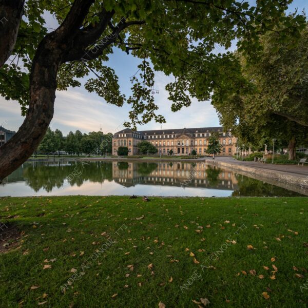 germania germany stoccarda stuttgard palazzo nuovo neues schloss stuttgart tramonto sunset sundown crepuscolo dusk twilight alba sunrise palazzo palace manor estate antico ancient lago lake loch pond riflessi reflections mirror specchio