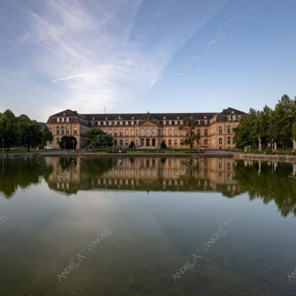 germania germany stoccarda stuttgard palazzo nuovo neues schloss stuttgart tramonto sunset sundown crepuscolo dusk twilight alba sunrise palazzo palace manor estate antico ancient lago lake loch pond riflessi reflections mirror specchio
