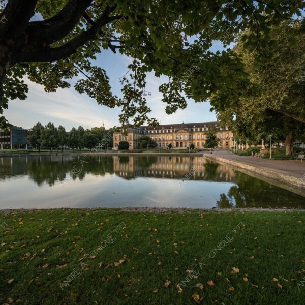 germania germany stoccarda stuttgard palazzo nuovo neues schloss stuttgart tramonto sunset sundown crepuscolo dusk twilight alba sunrise palazzo palace manor estate antico ancient lago lake loch pond riflessi reflections mirror specchio
