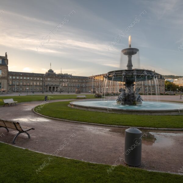 germania germany stoccarda stuttgard palazzo nuovo neues schloss stuttgart tramonto sunset sundown crepuscolo dusk twilight alba sunrise palazzo palace manor estate antico ancient lago lake loch pond fontana fountain lunga esposizione long exposure