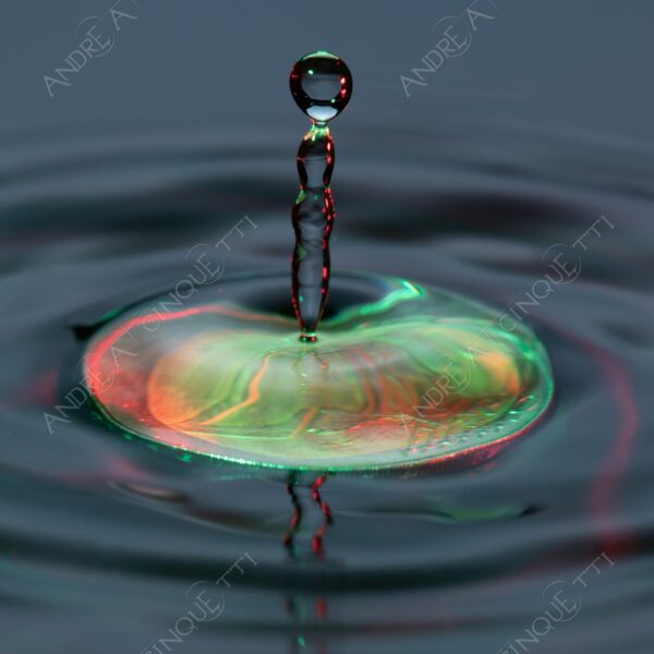 macro photography goccia gocce d'acqua water drop drops droplet droplets high speed sync studio photography riflessi reflections splash colori colours bounce bouncing moneta coin euro