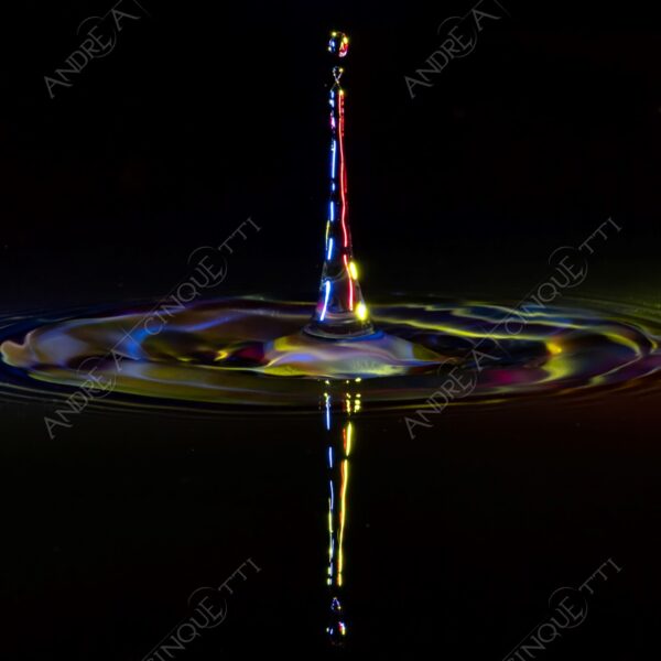 macro photography goccia gocce d'acqua water drop drops high speed sync riflessi reflections splash colori colours bounce bouncing