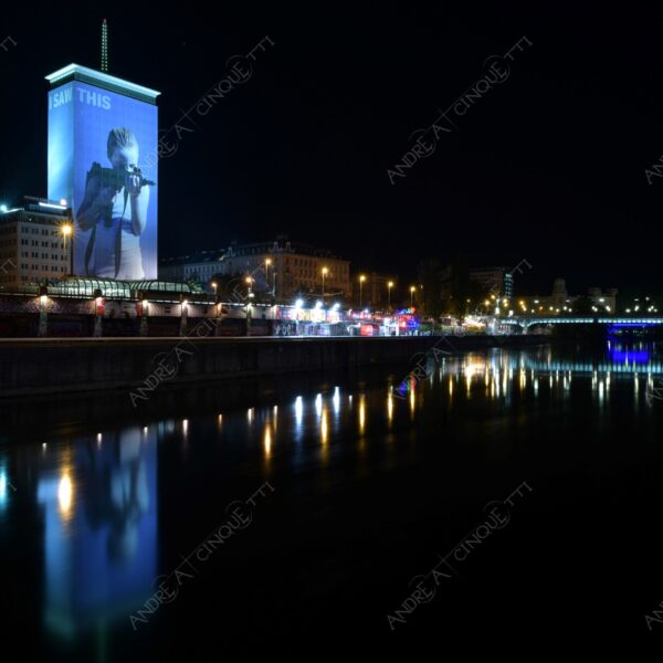 austria vienna fiume river danubio danube notte night riflessi reflecions specchio mirror ponte bridge
