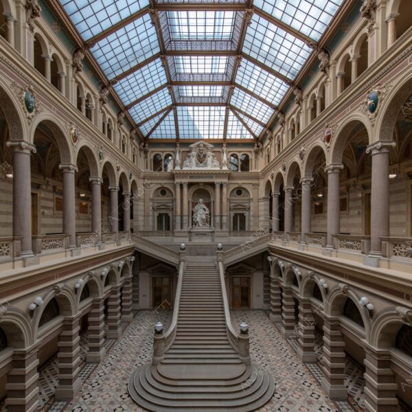 austria vienna palazzo palace architettura architecture scale stairs archi arches colonne columns pillars palazzo di giustizia justice palace