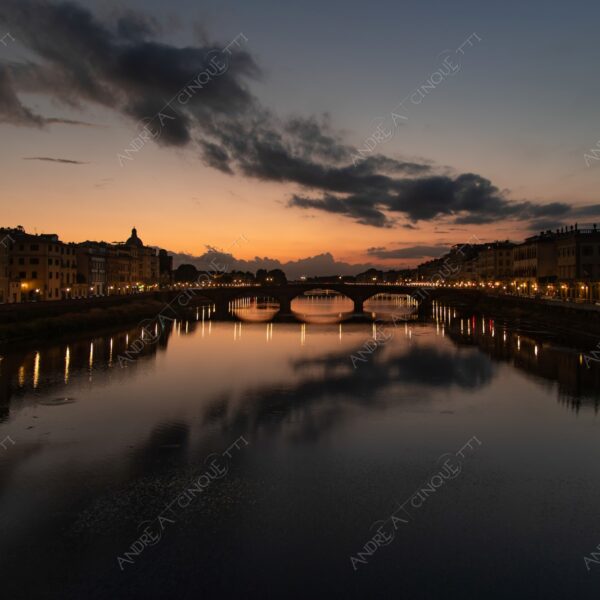 firenze florence fiume river arno ponte bridge nuvole clouds ponte vecchio alba sunrise tramonto sunset sundown crepuscolo twilght dusk