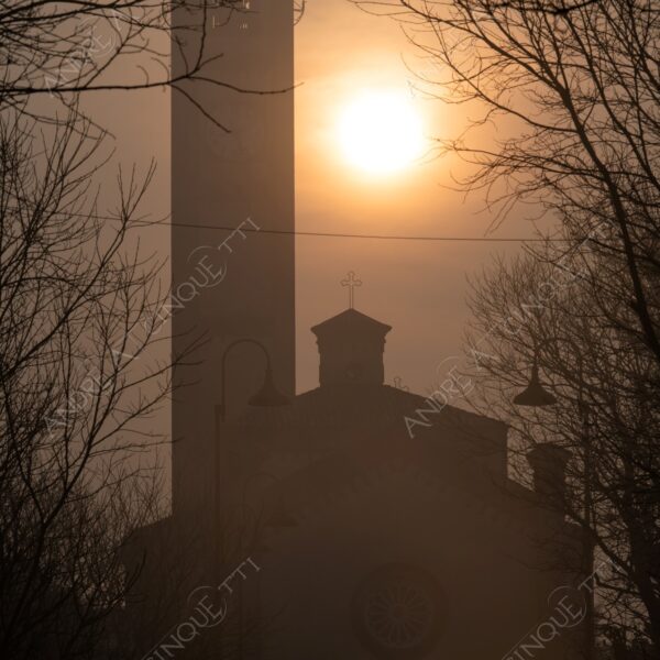 balbiano colturano campagna countryside alba sunrise tramonto sunset sundown crepuscolo twilght dusk fiume river addetta chiesa church ponte bridge campanile belltower belfry steeple nebbi fog foschia misty controluce backlit backlight profilo silhouette sole sun