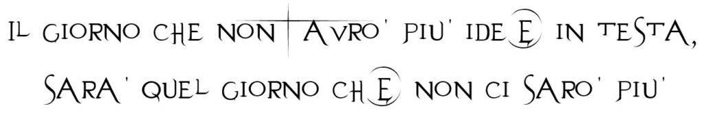 il giorno che non avrò più idee in testa, sarà quel giorno che non ci sarò più